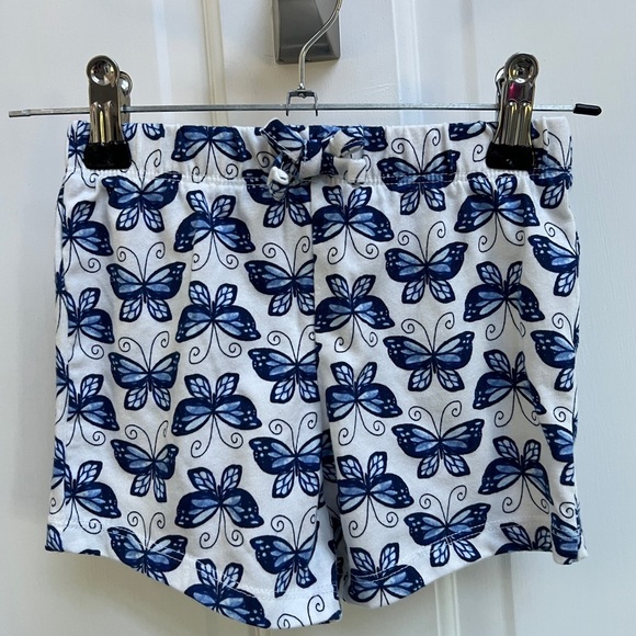 NWOT The Children’s Place 2T White and Blue Butterfly Soft Girls Shorts - Picture 1 of 4